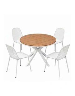 Outdoor Dining Set Table And Chairs 5 Pieces in Multi