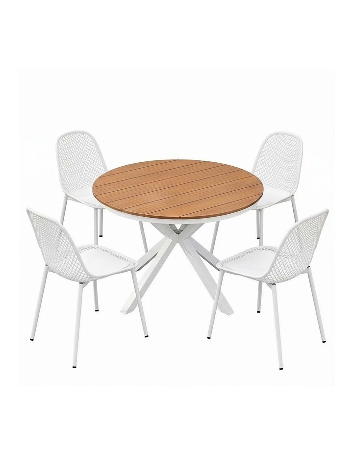 Outdoor Dining Set Table And Chairs 5 Pieces in Multi image 1