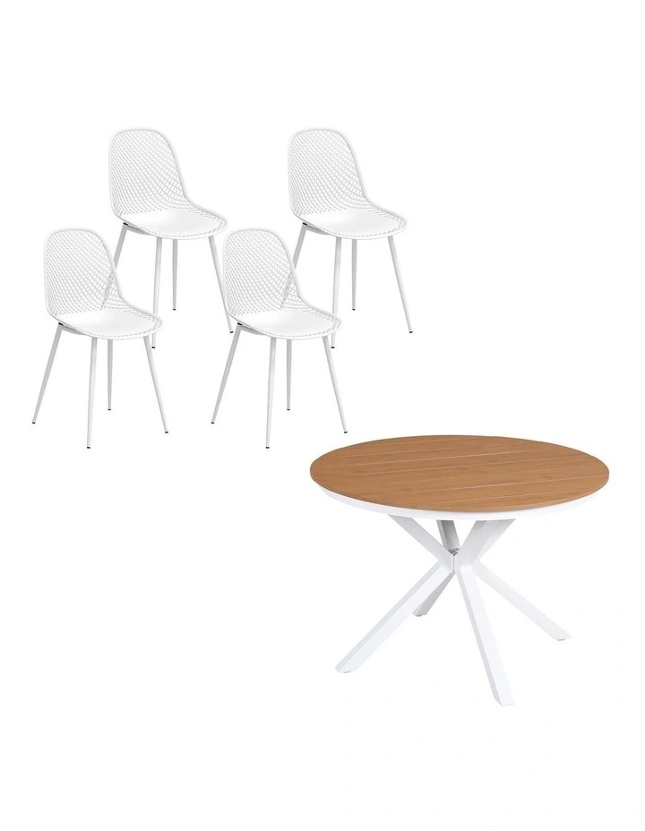 Outdoor Dining Set Table And Chairs 5 Pieces in Multi image 2