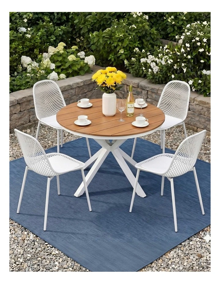Outdoor Dining Set Table And Chairs 5 Pieces in Multi image 3