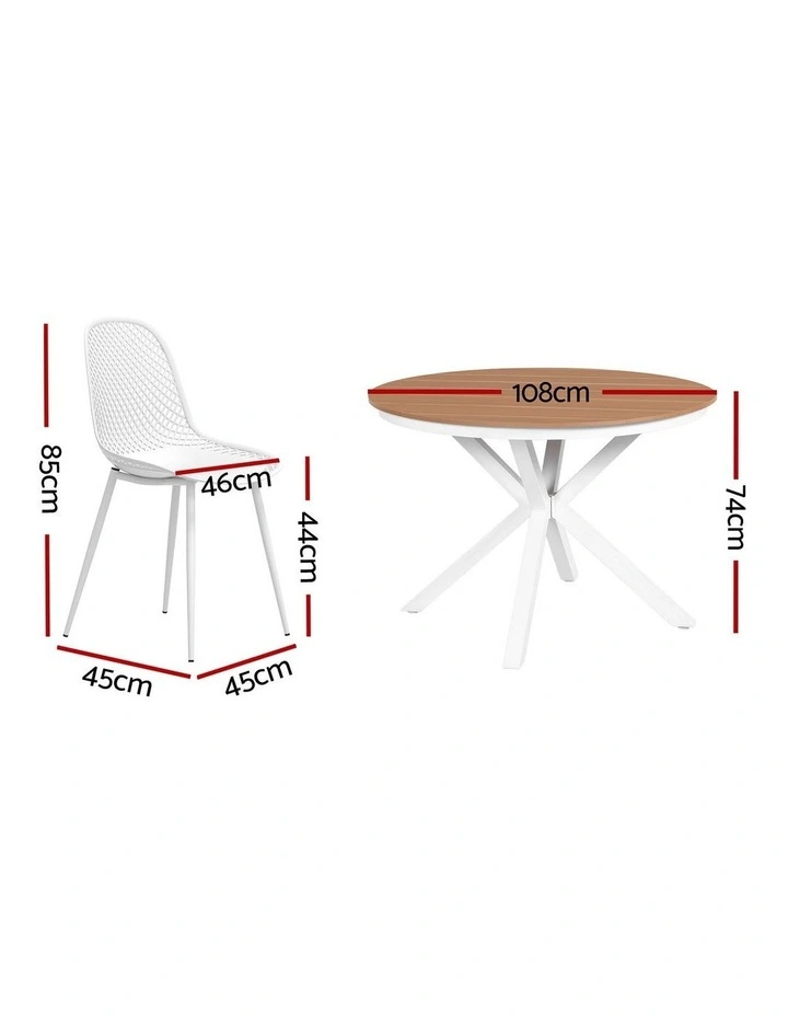 Outdoor Dining Set Table And Chairs 5 Pieces in Multi image 4