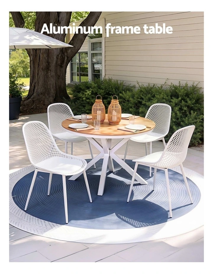 Outdoor Dining Set Table And Chairs 5 Pieces in Multi image 5