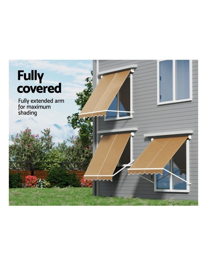 Retractable Pivot Arm Awning Canopy 2.1X2.1m in Beige image 6