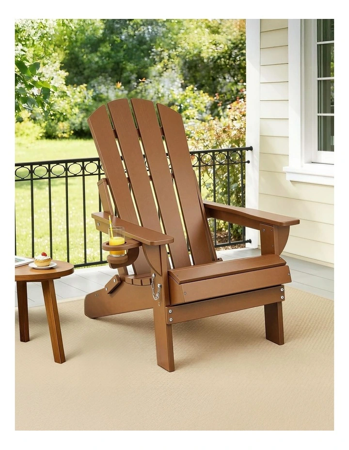 Folding Adirondack Chair in Brown image 3