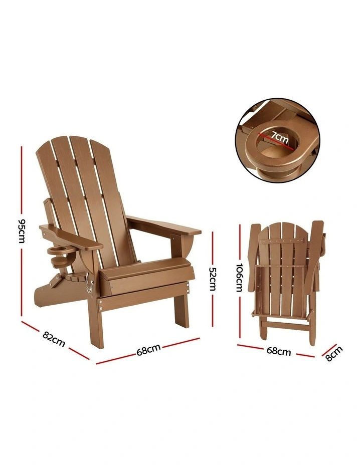 Folding Adirondack Chair in Brown image 4