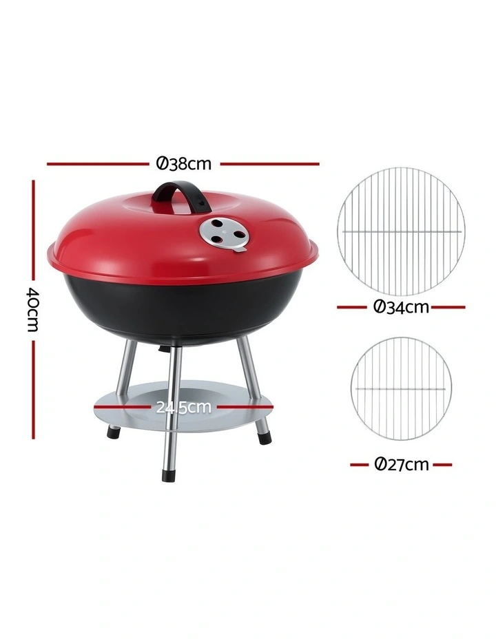 Portable Charcoal BBQ Grill With Lid in Multi image 4