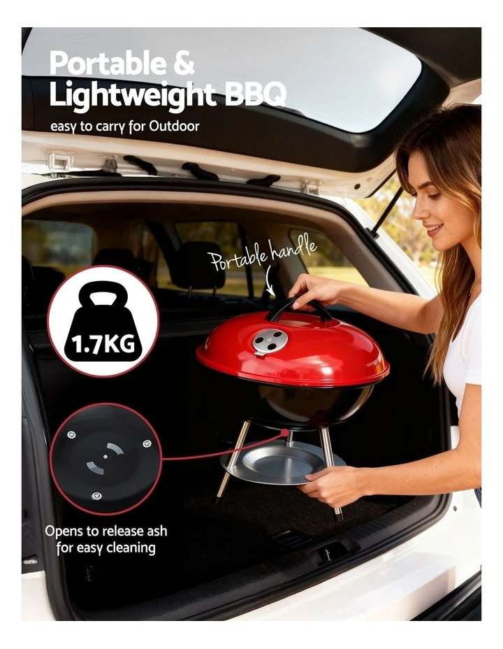 Portable Charcoal BBQ Grill With Lid in Multi image 7