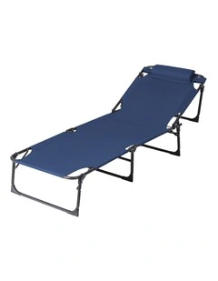 Folding Lounge Beach Chair in Blue