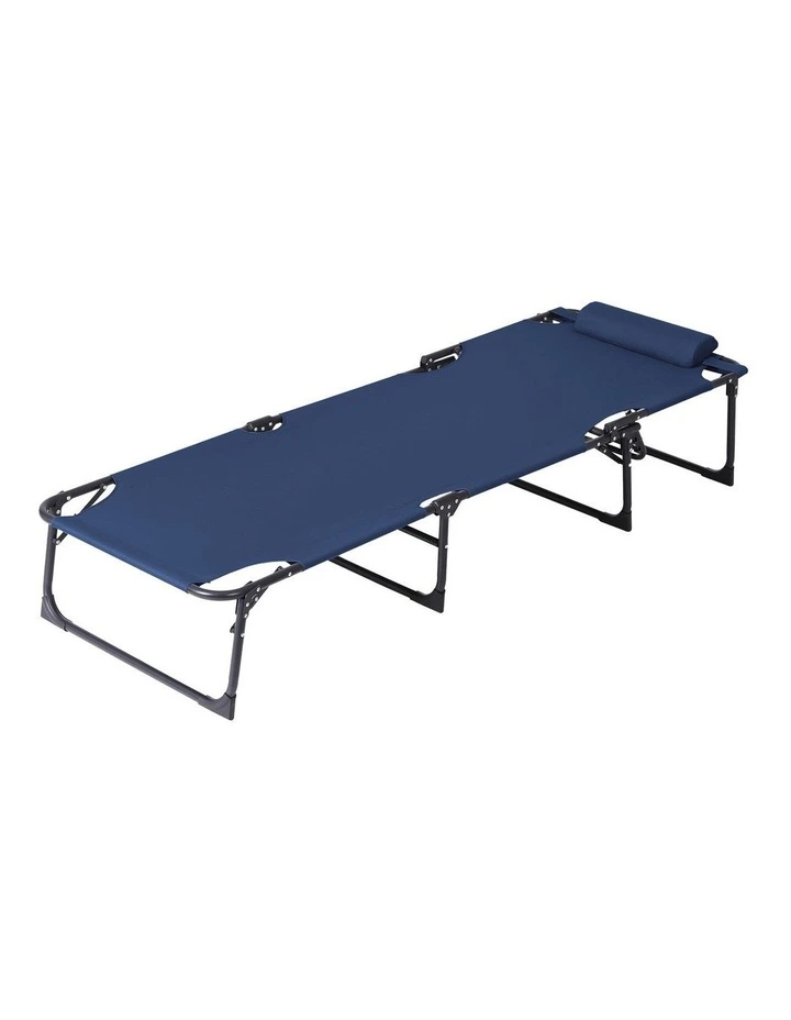 Folding Lounge Beach Chair in Blue image 2