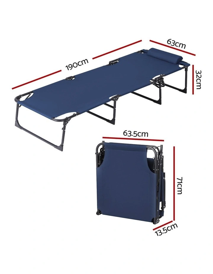 Folding Lounge Beach Chair in Blue image 4