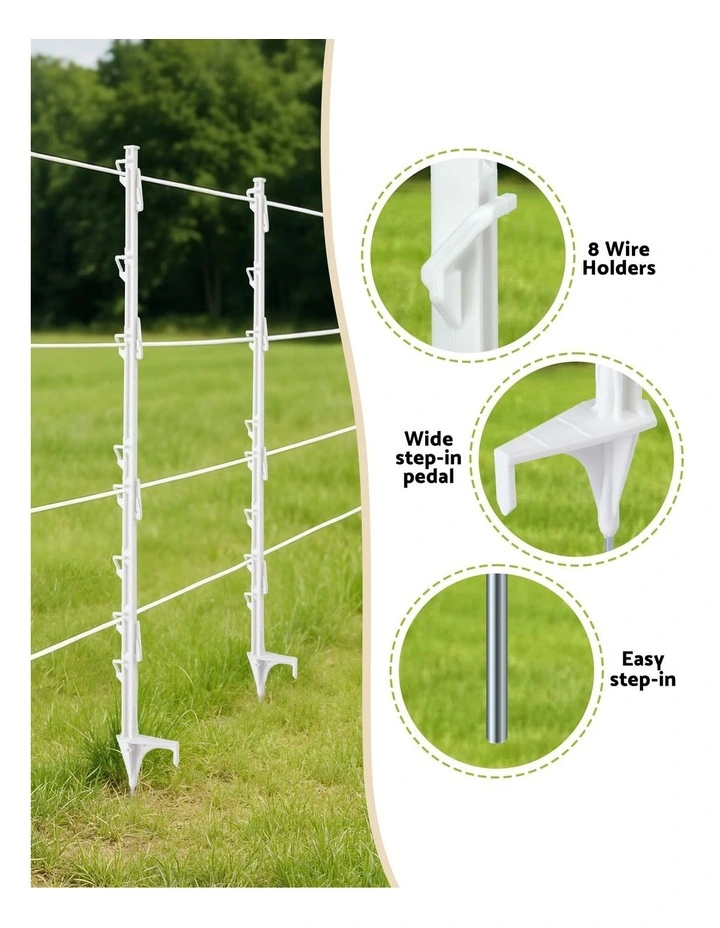 Electric Fence Posts 20 Pieces in White image 7