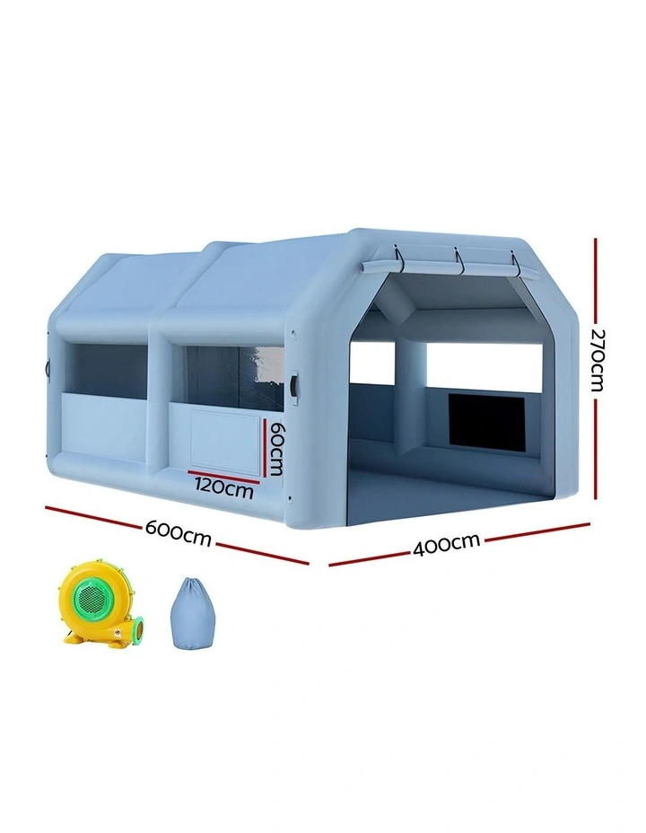 Inflatable Car Paint Booth 6X4m in Blue image 3