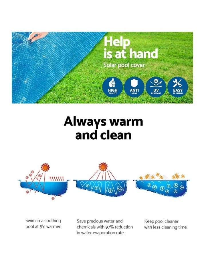 Swimming Pool Cover 3.05m/10ft in Blue image 6