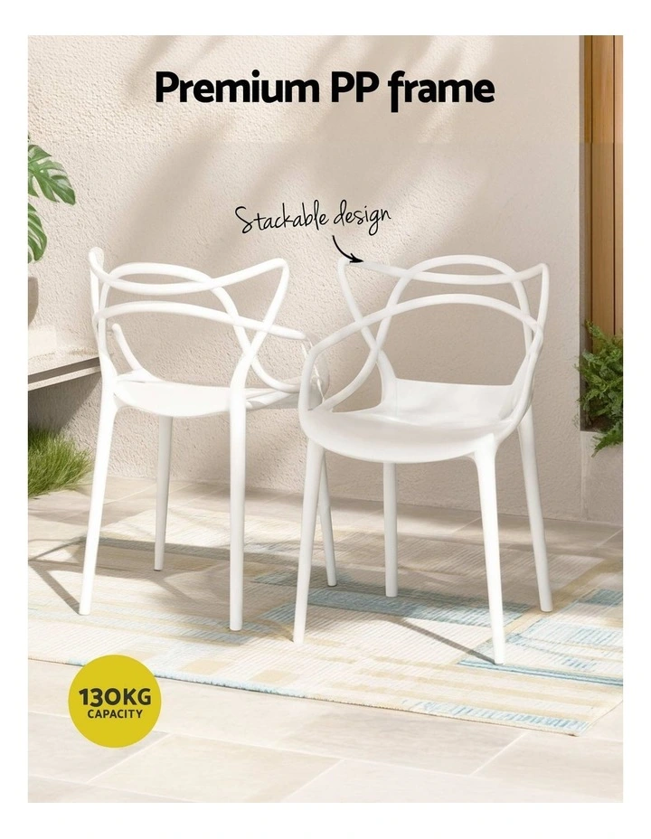 Outdoor Dining Set Table And Chairs 5 Pieces in White image 6