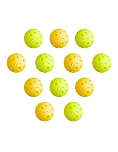 Pickleballs Set 12 Pieces in Green/Yellow