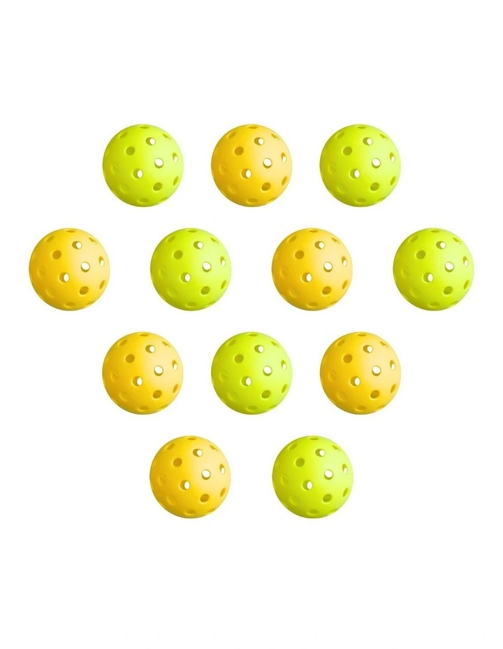 Pickleballs Set 12 Pieces in Green/Yellow image 1