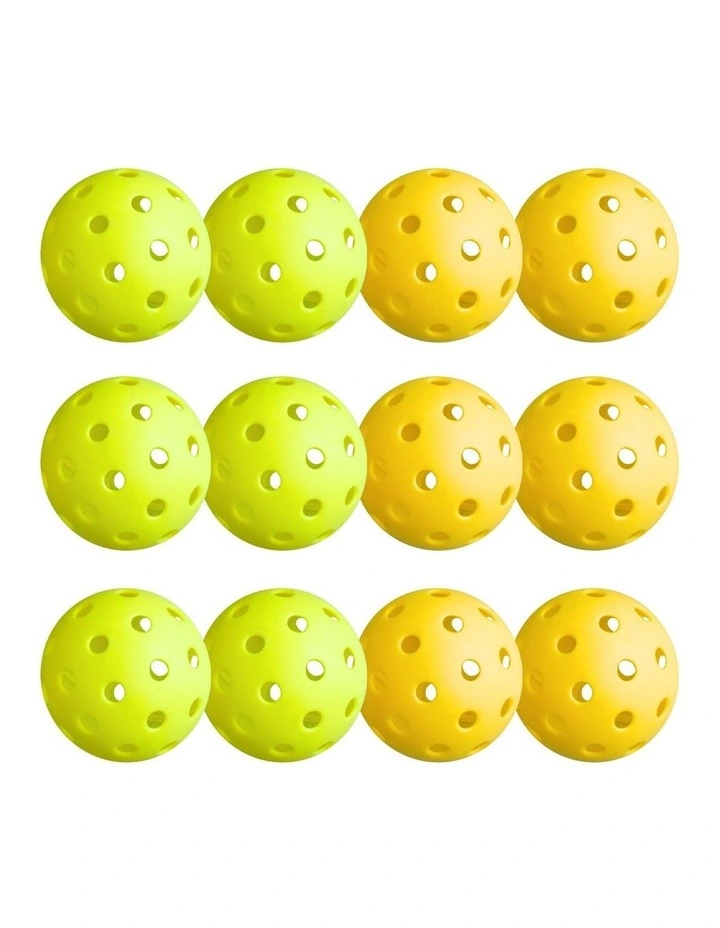 Pickleballs Set 12 Pieces in Green/Yellow image 2