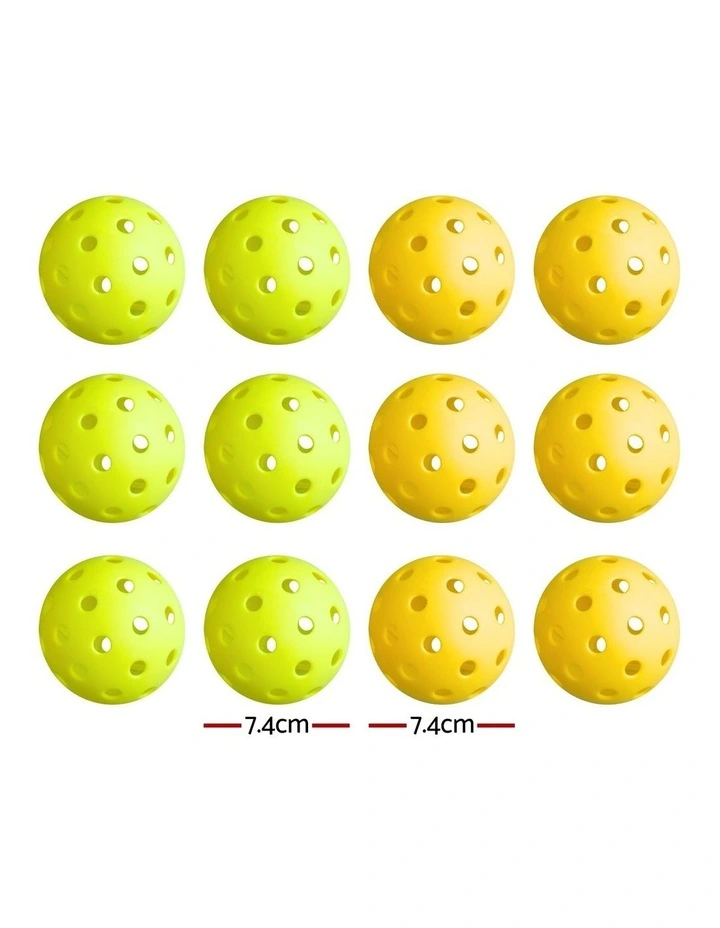 Pickleballs Set 12 Pieces in Green/Yellow image 4