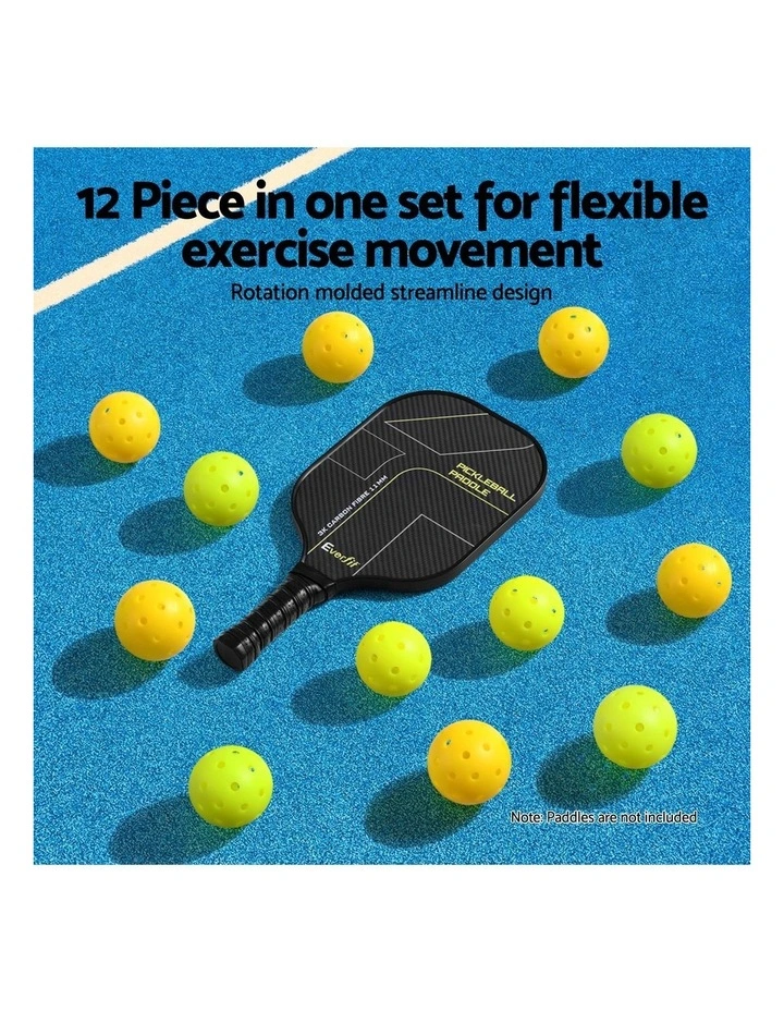 Pickleballs Set 12 Pieces in Green/Yellow image 5