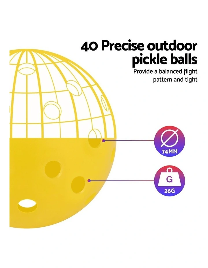 Pickleballs Set 12 Pieces in Green/Yellow image 6