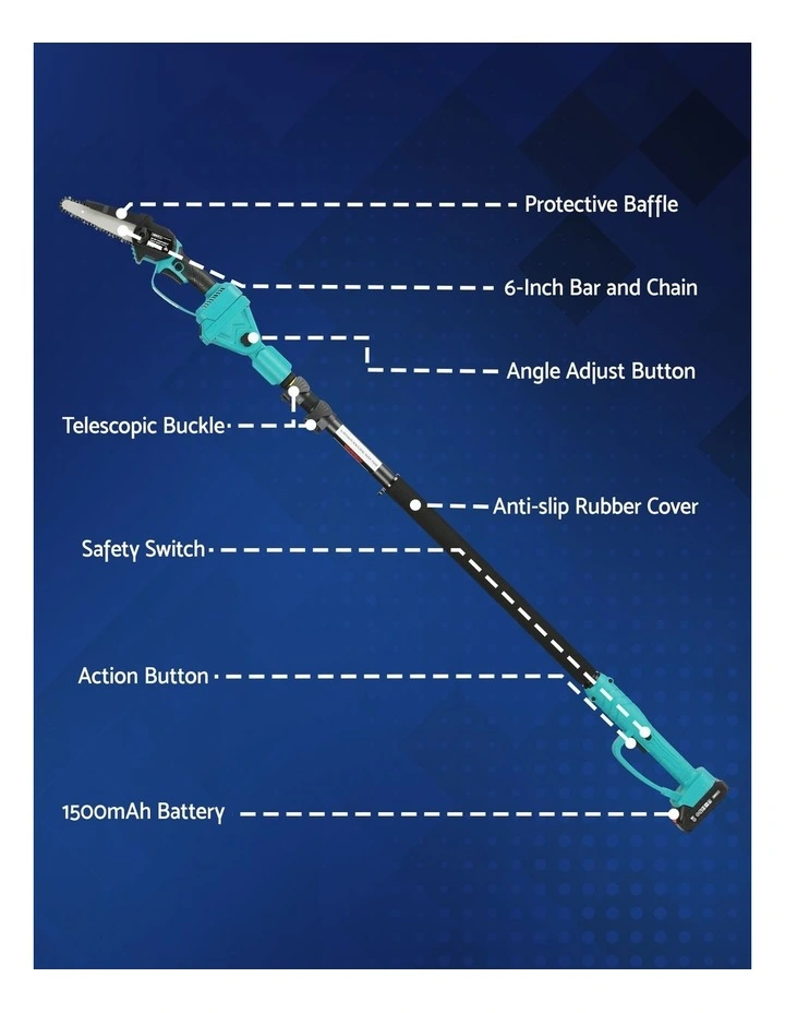 Telescopic Pole Chainsaw Trimmer Kit 20V Battery image 5