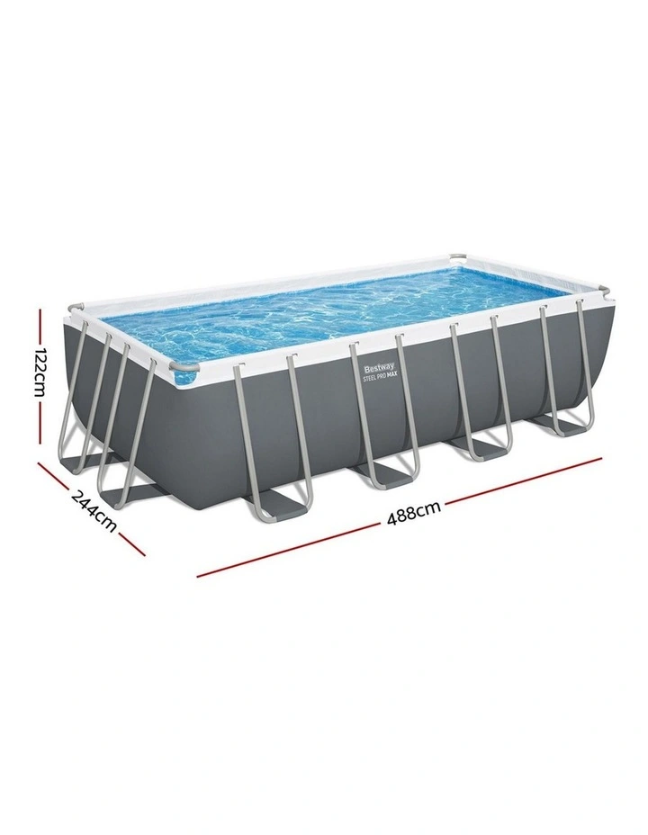 Steel Frame Pool Set 488x244cm in Grey image 4