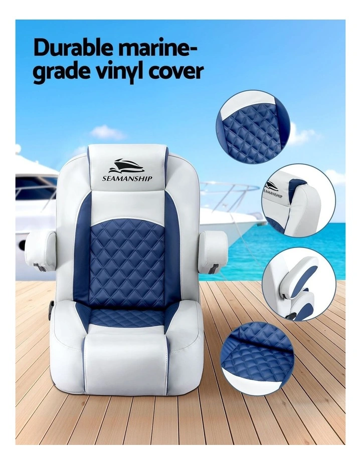 Reclining Captain Boat Seat 90 To 155 Degrees in Blue image 5