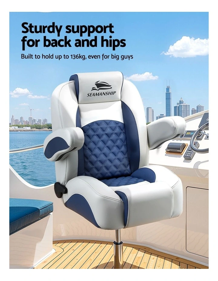 Reclining Captain Boat Seat 90 To 155 Degrees in Blue image 7