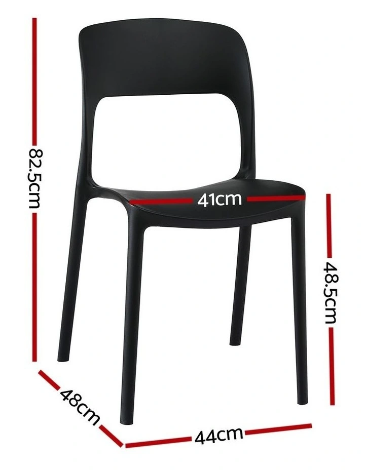 Stackable Outdoor Chairs 4 Pieces in Black image 4