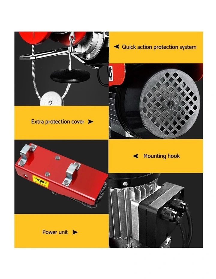 Electric Hoist Winch 300/600kg Cable 18M in Red image 6