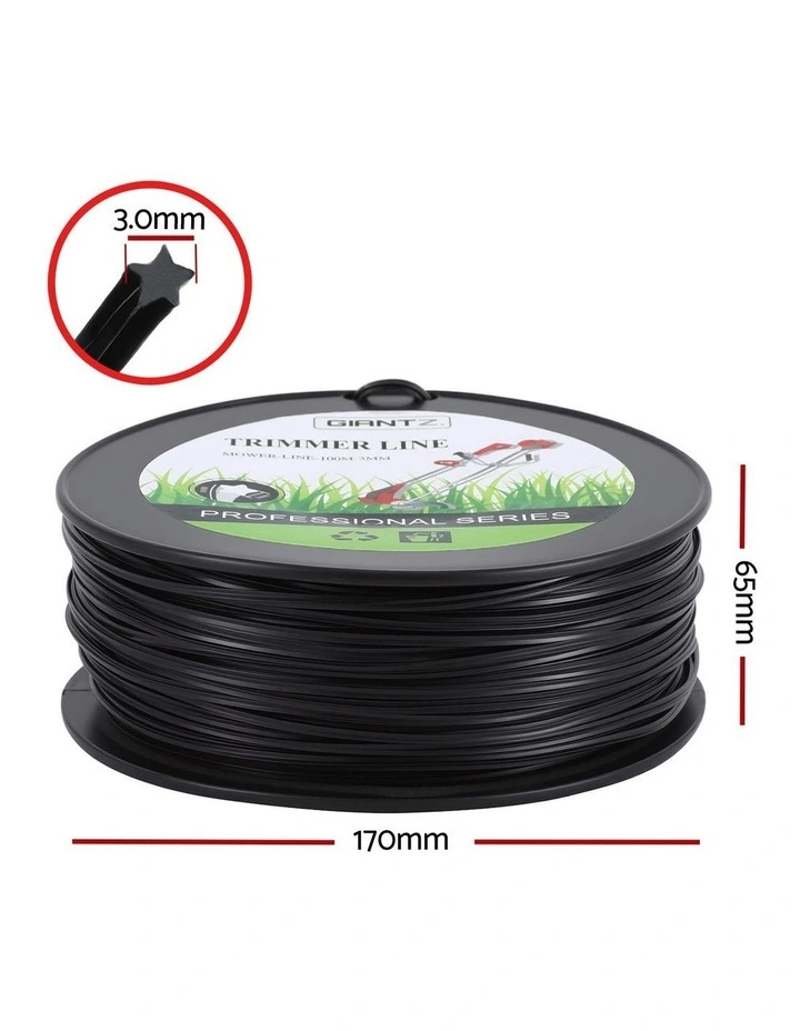 Line Trimmer Nylon String Cord 100M in Black image 3