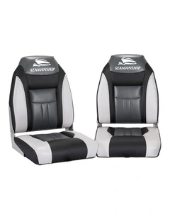Folding Boat Seats 12cm 2x in Grey/Black