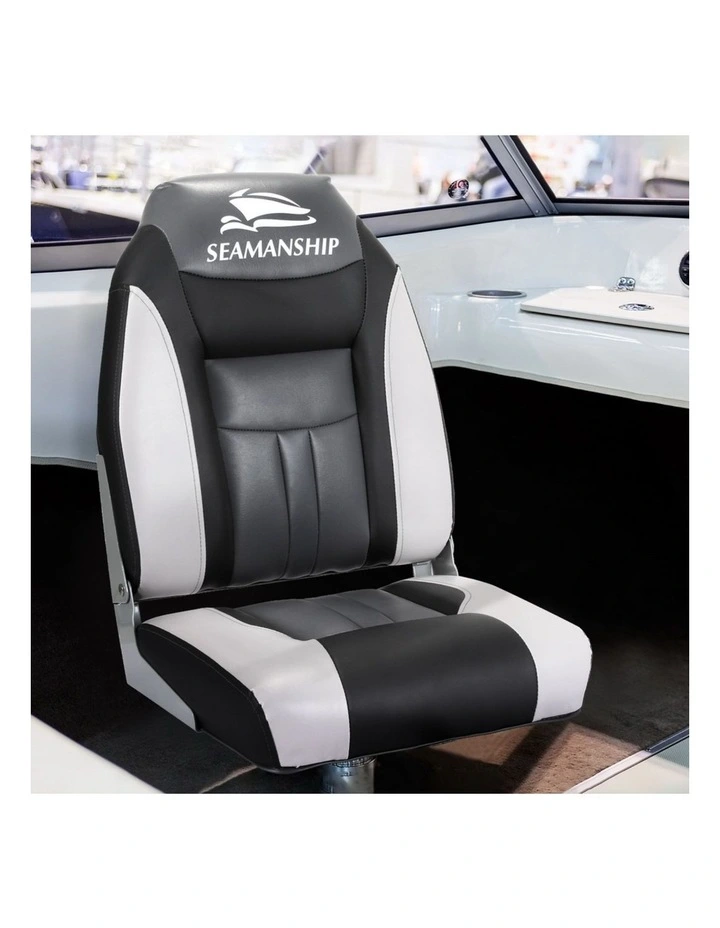 Folding Boat Seats 12cm 2x in Grey/Black image 5