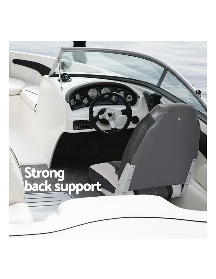 Folding Boat Seats 12cm 2x in Grey/Black image 7