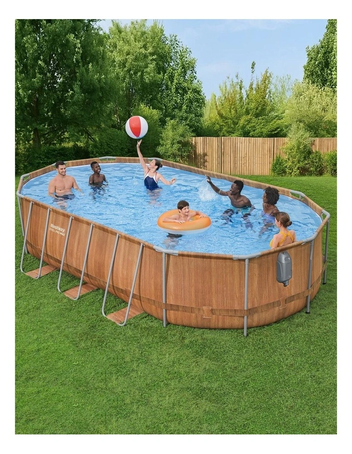 Steel Frame Swimming Pool And SPA Massage Set 6.1x3.66x1.22m in Brown image 3