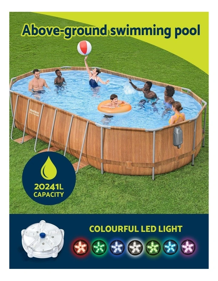 Steel Frame Swimming Pool And SPA Massage Set 6.1x3.66x1.22m in Brown image 5