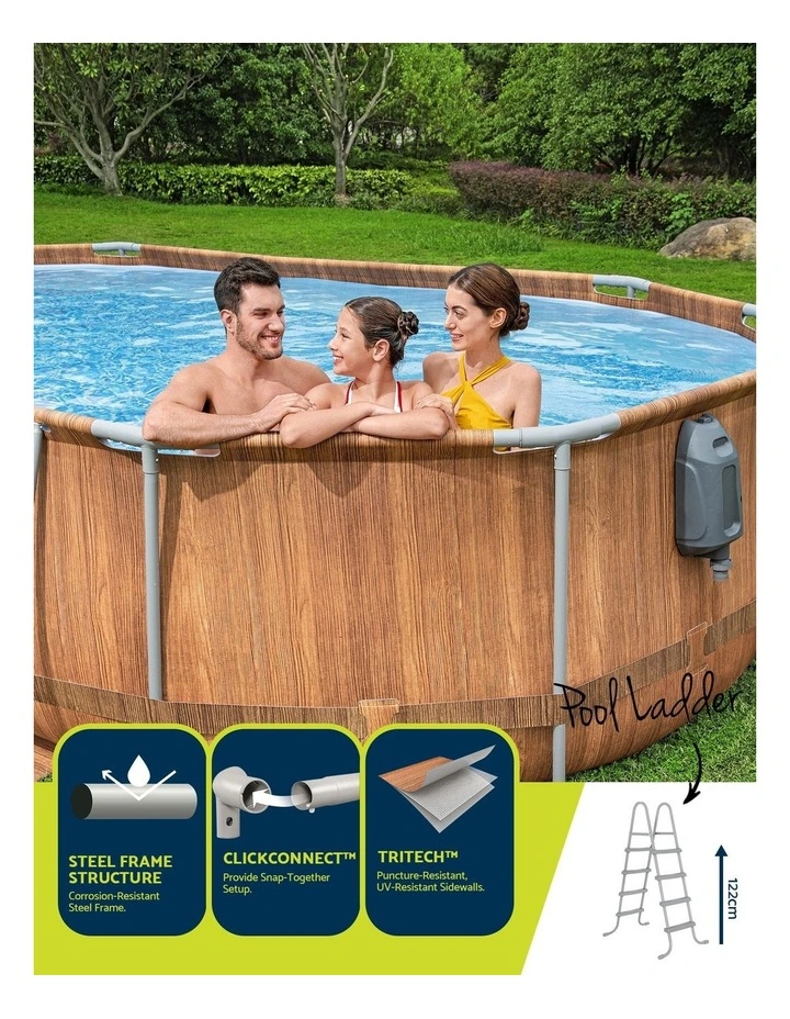 Steel Frame Swimming Pool And SPA Massage Set 6.1x3.66x1.22m in Brown image 6