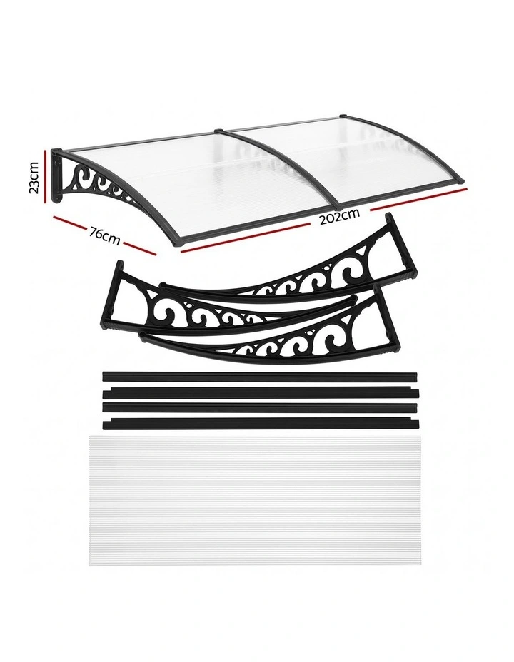 Window Door Awning 0.8mx2m in Transparent image 4