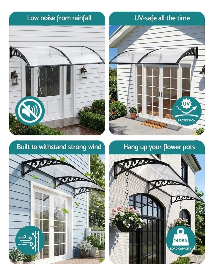 Window Door Awning 0.8mx2m in Transparent image 7