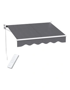 Folding Arm Awning Motorised Sunshade 2Mx1.5M in Grey/Green