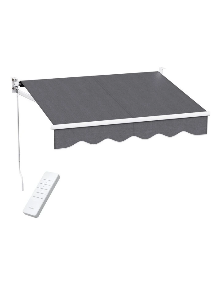 Folding Arm Awning Motorised Sunshade 2Mx1.5M in Grey/Green image 1