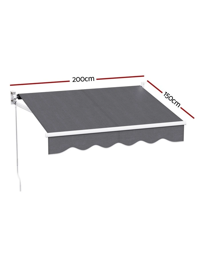 Folding Arm Awning Motorised Sunshade 2Mx1.5M in Grey/Green image 4