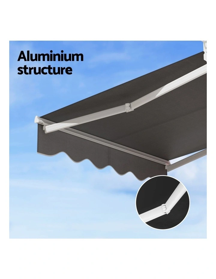 Folding Arm Awning Motorised Sunshade 2Mx1.5M in Grey/Green image 5