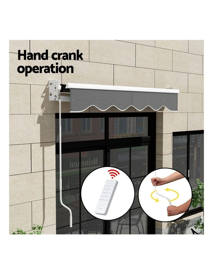 Folding Arm Awning Motorised Sunshade 2Mx1.5M in Grey/Green image 7