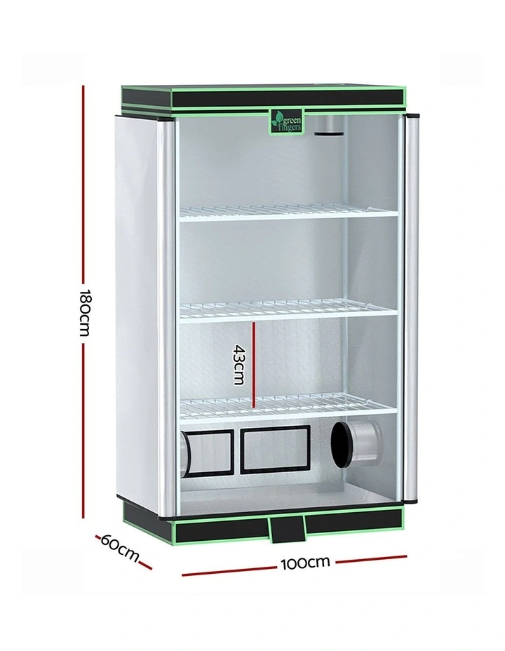 Hydroponics Grow Tent 100x60x180cm in Black image 3