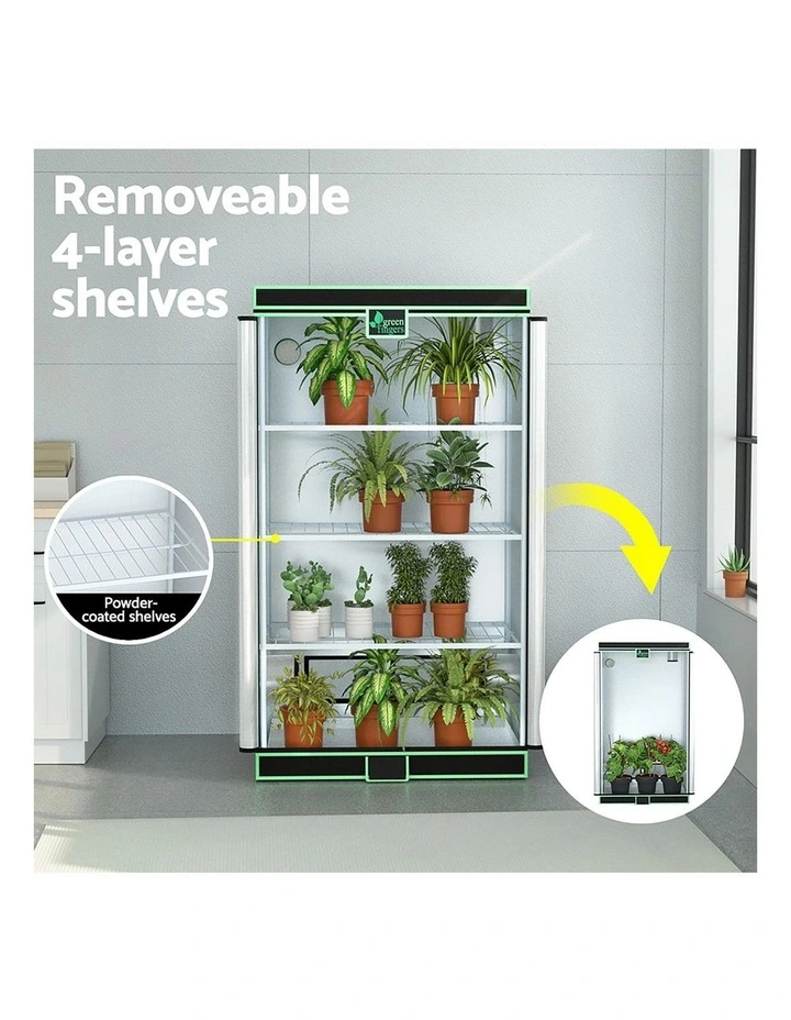 Hydroponics Grow Tent 100x60x180cm in Black image 5