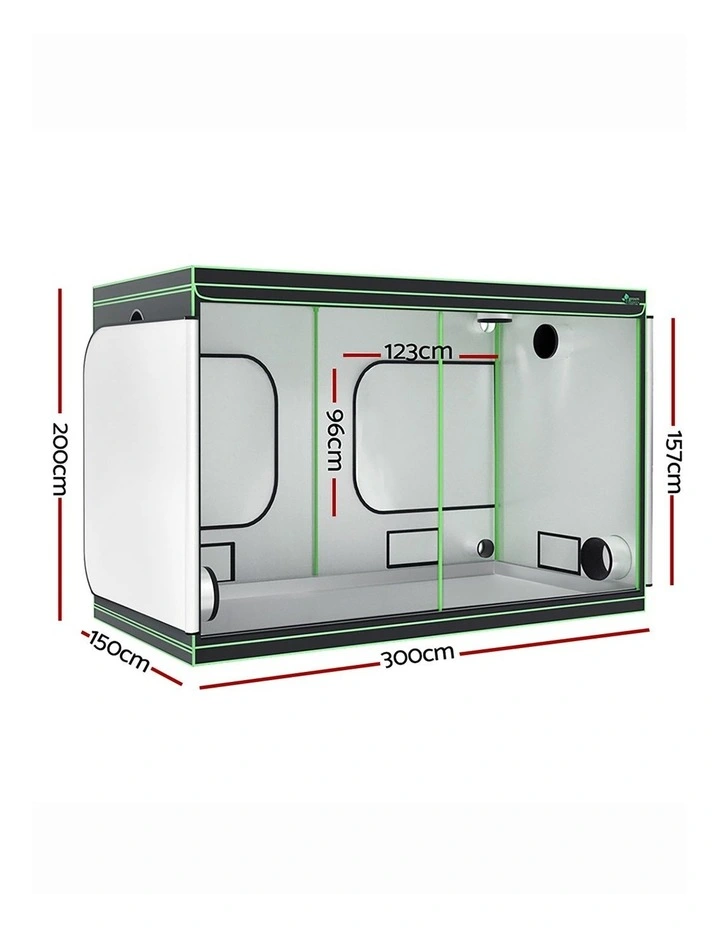 Hydroponics Grow Tent Kits 300x150x200cm in Black image 3