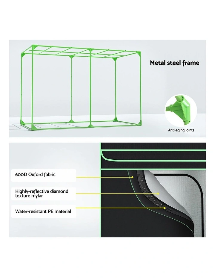 Hydroponics Grow Tent Kits 300x150x200cm in Black image 6