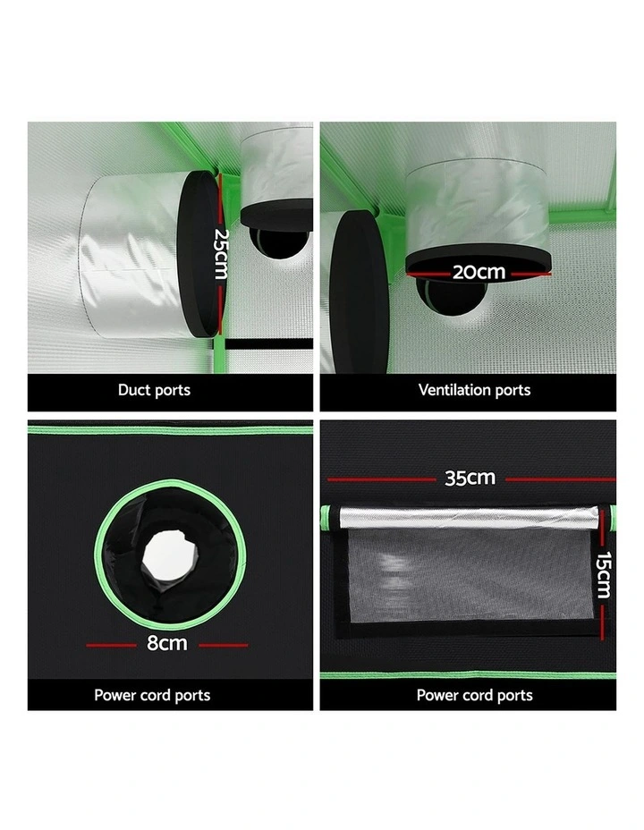 Hydroponics Grow Tent Kits 300x150x200cm in Black image 7