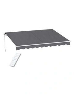 Folding Arm Awning Motorised Sunshade 4Mx3M in Grey